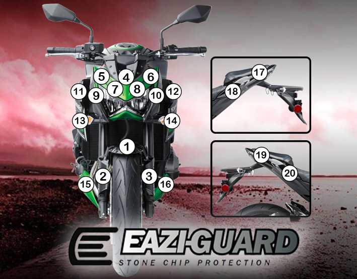 Eazi Grip Kawasaki Z Clear Tank Grips Eazi Grip Eazi Guard